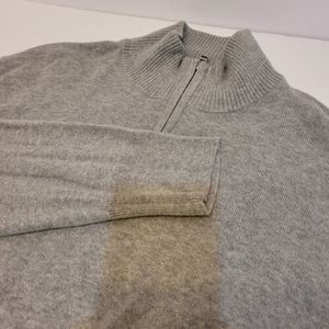 Bonobos Gray Cotton Cashmere 1/4‎ Zip Long Sleeve Pullover Sweater Mens Size XL